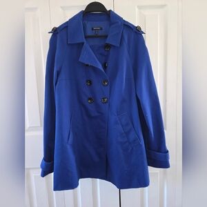 Daisy Fuentes Women's Blue Double-Button Blue Coat, Size Medium